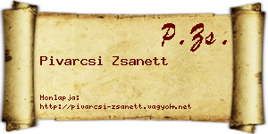 Pivarcsi Zsanett névjegykártya