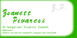 zsanett pivarcsi business card